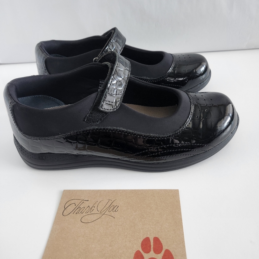 Drew Black Leather Orthopedic Diabetic Shoes Women's Size 9.5 WW 14375-1P